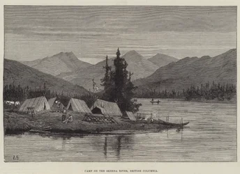 Campo sul Fiume Skeena, Columbia Britannica
